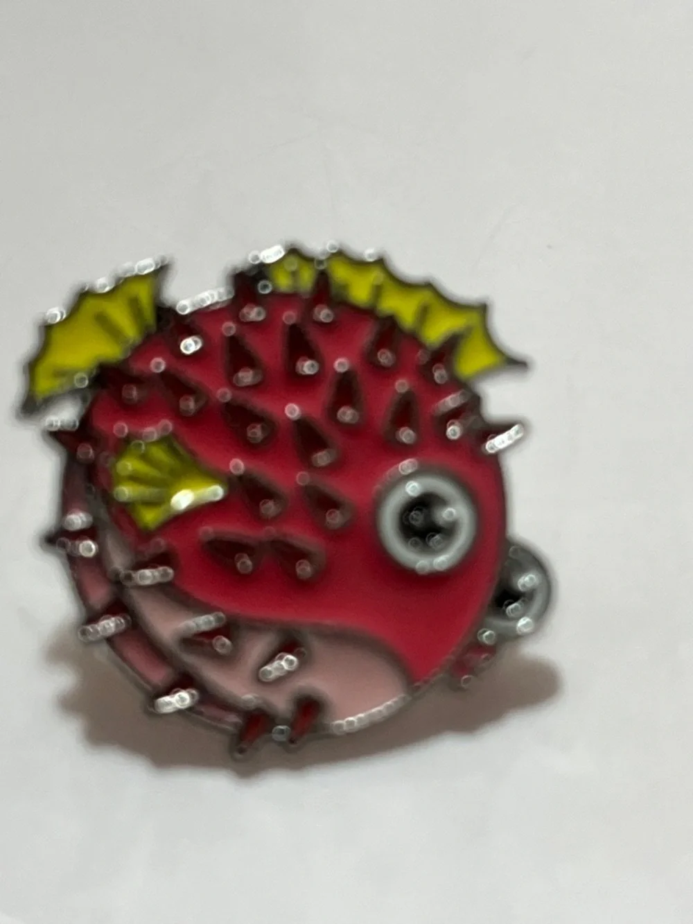 Pink Puffer Fish Enamel Pin by